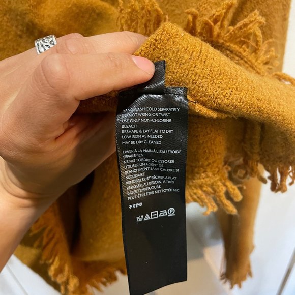 Anthropologie mustard fringe sweater extra small - Picture 5 of 6